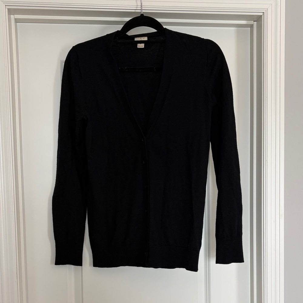 J. Crew Black Women's V-Neck Cardigan Sweater